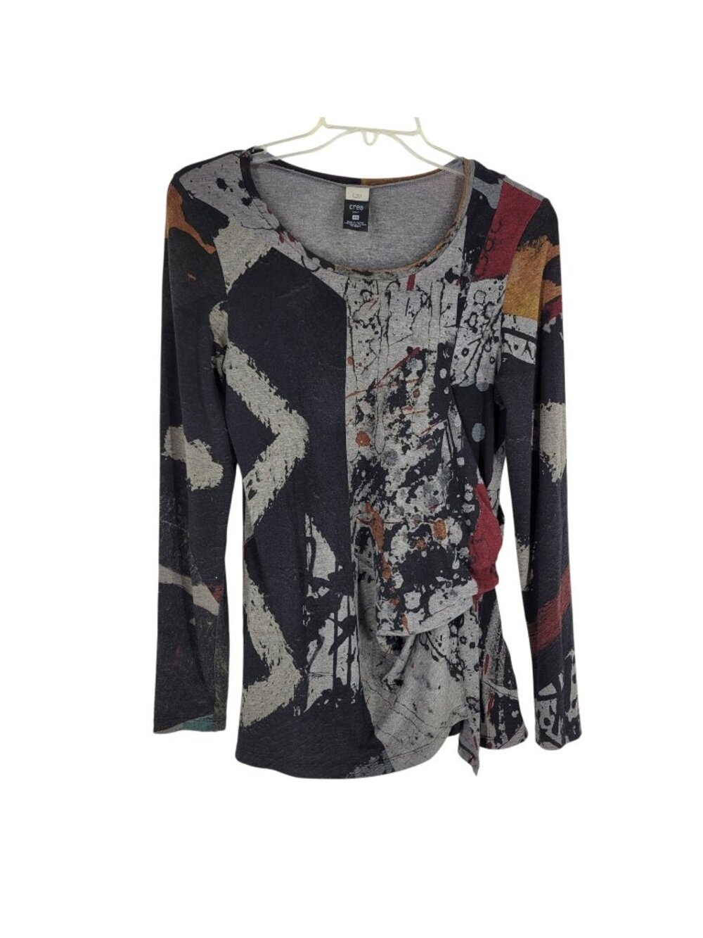Crea Concept Abstract Tunic Top 40/Medium Gray Asymmetrical lagenlook artsy